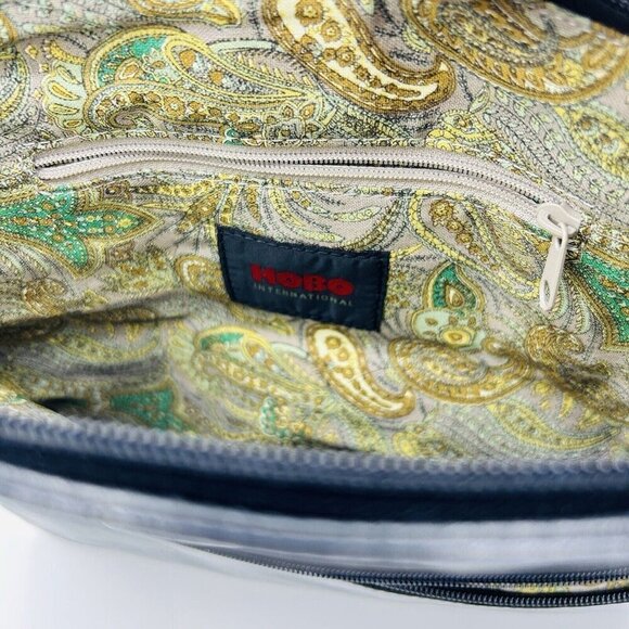 HOBO INTERNATIONAL Black Leather Fold-Over Clutch Bag Purse 11.25" Wide - Picture 8 of 11